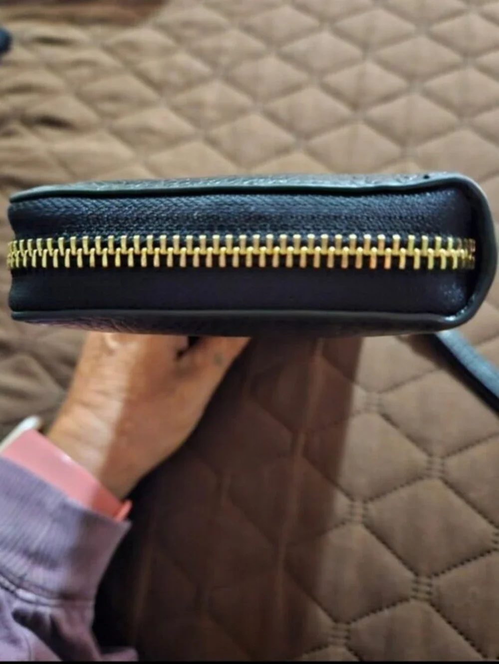 Michael Kors Large Black Leather Jet Set Travel Continental Wristlet Wallet